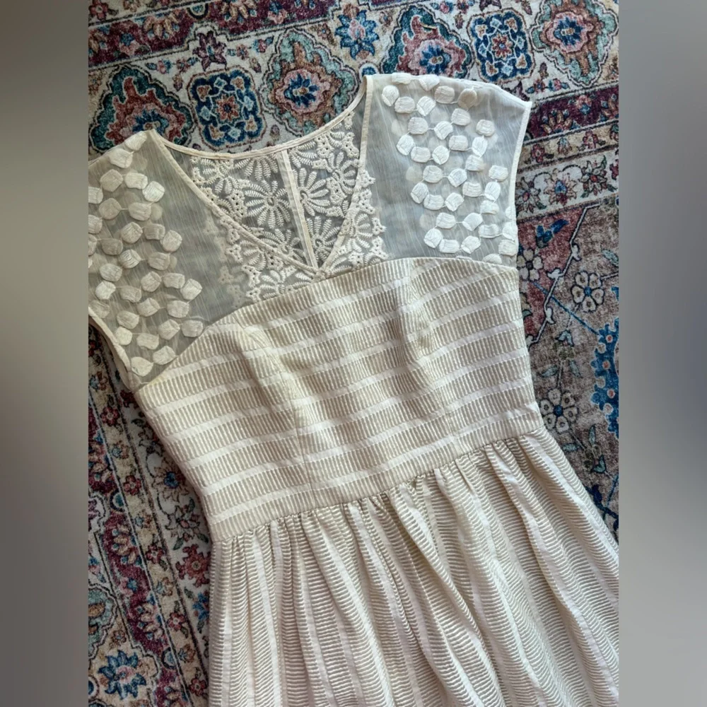 Anthropologie Moulinette Soeurs Ivory Lace a-line Midi Dress, NWOT size 6 - Picture 3 of 6